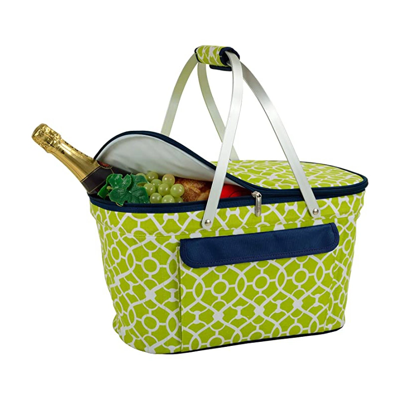 Large Capacity Insulated Folding Collapsible Lunch Picnic Basket Cooler Bag