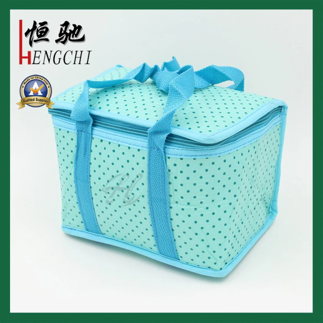 Non-Woven Printed Aluminum Ice Cooler Bag with Webbing Handle