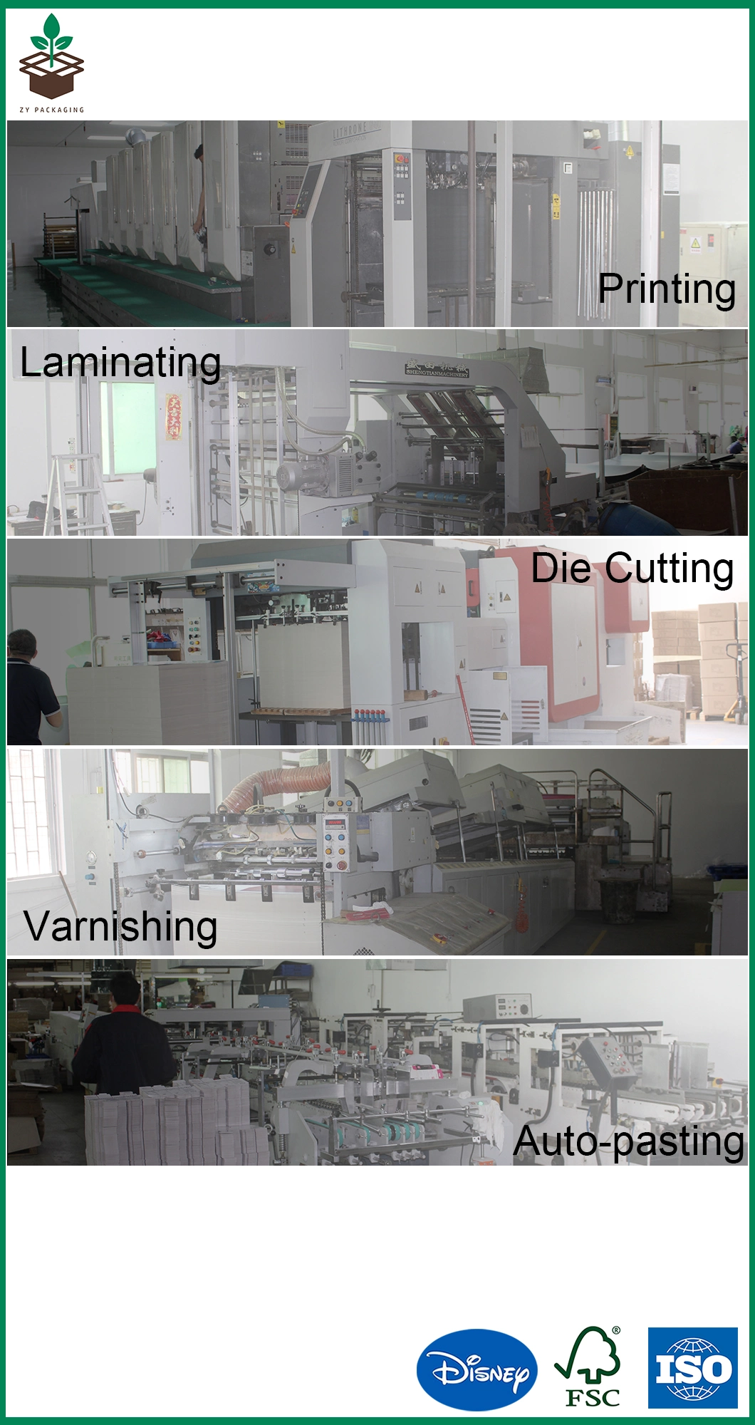 Degradable Folding Corrugated Paper Packaging Box for Gama Machines