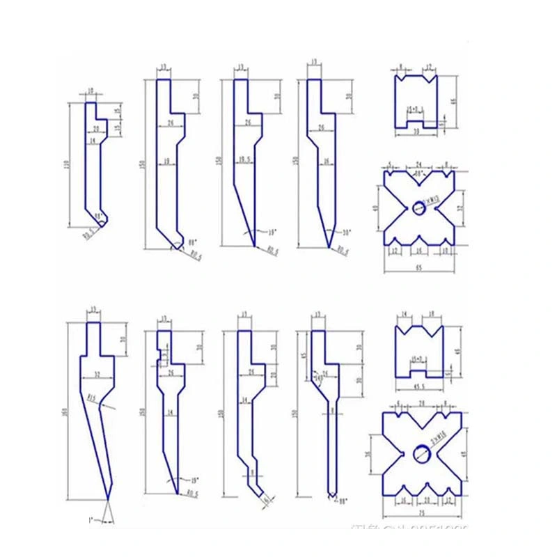 CNC Press Brake Tooling Punches Box Forming Dies 835mm