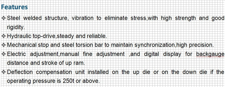 Metal Sheet Plate CNC Electro Hydraulic Servo Synchronous Press Brake and Bending Machine