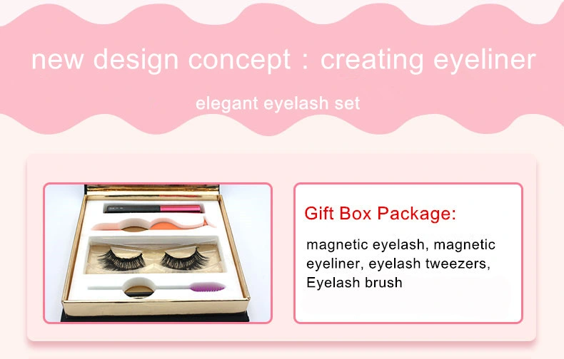 Magnetic Eyelashes Kit with 1 Pairs Magnetic Eyelashes and Magnetic Eyeliner Lashes in a Gift Box