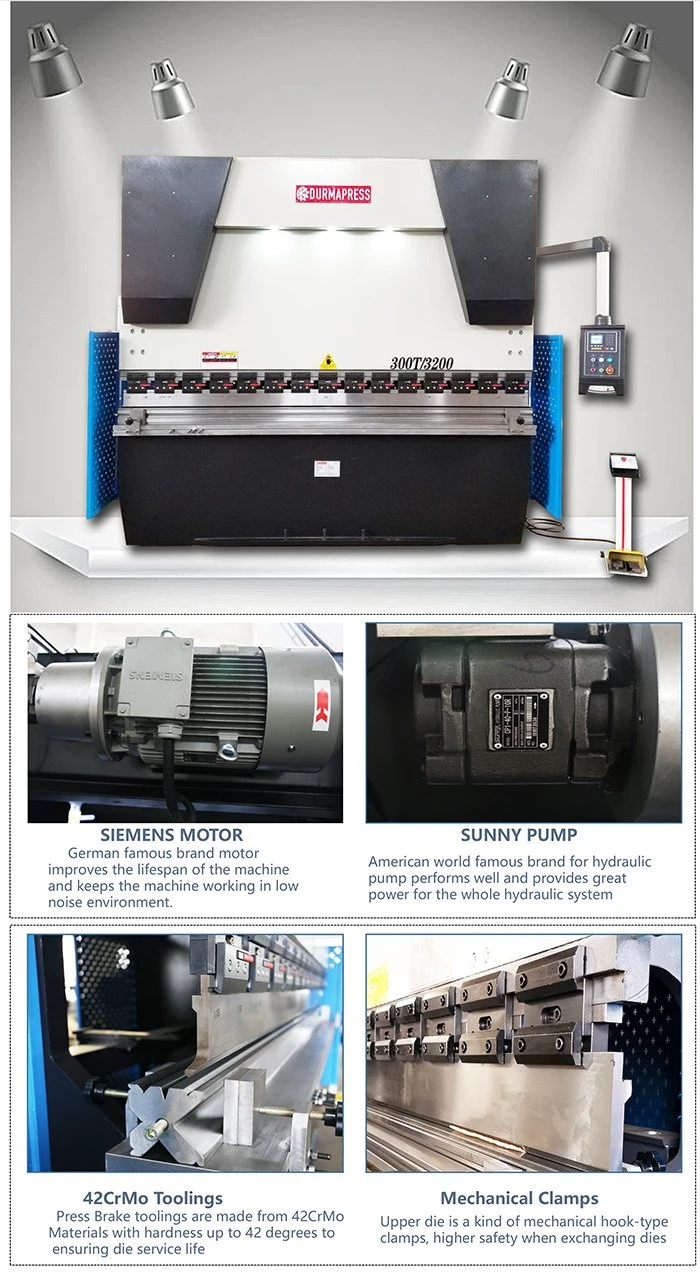 Wc67y 300t 3200 Hydraulic Press Brake Machine with Bend 12mm Thickness and 3200mm Length