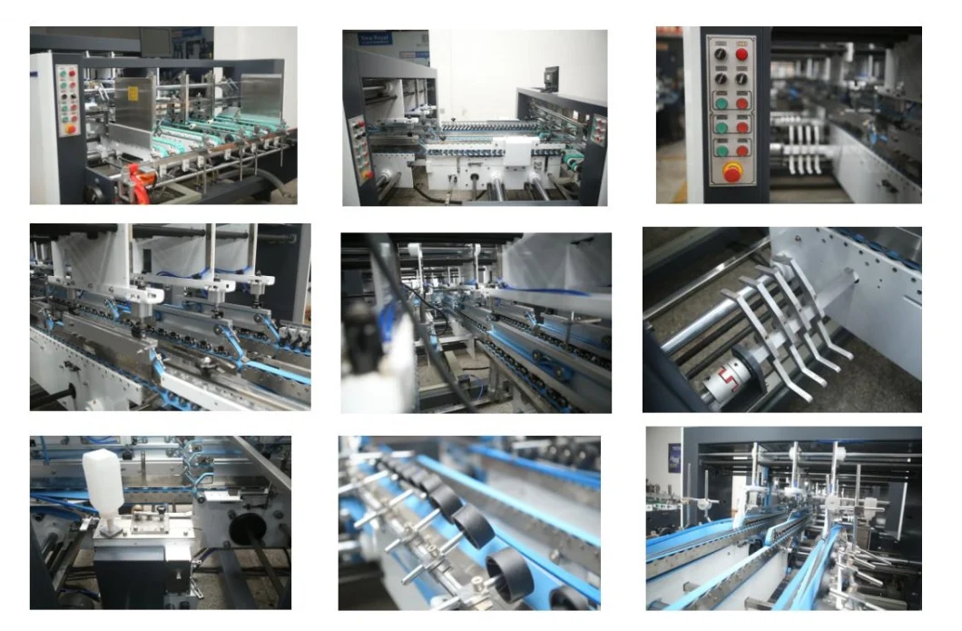 Carton Box Folding Gluing Machines Cosmetic Box Folder Gluer Machine