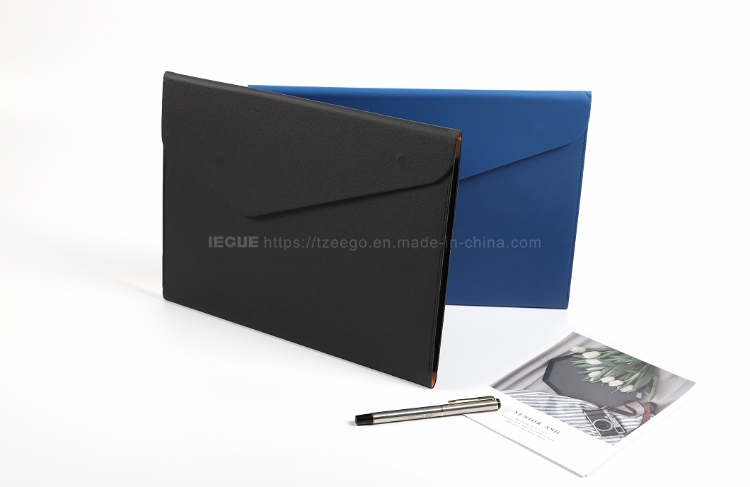 Custom Logo Office Business A4 Size Magnetic Leather Manager Portfolio File Folder