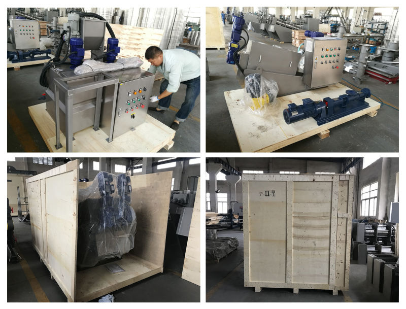 Sewage and Wastewater Treatment Screw Type Sludge Dehydrator Operation Automatically
