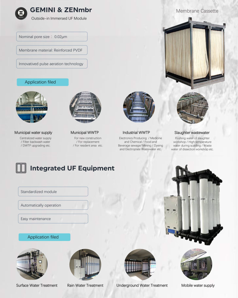 Submerged Mbr Membrane for Seawater Treatment with Curtain Design