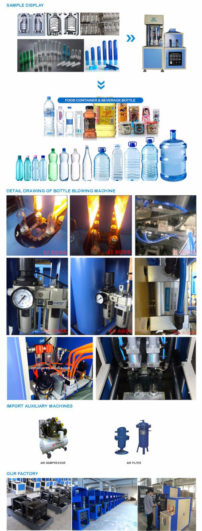 Automatic Blow Molding Pet Bottle Making Semi Automatic Blower Perform Making Bottle Machine
