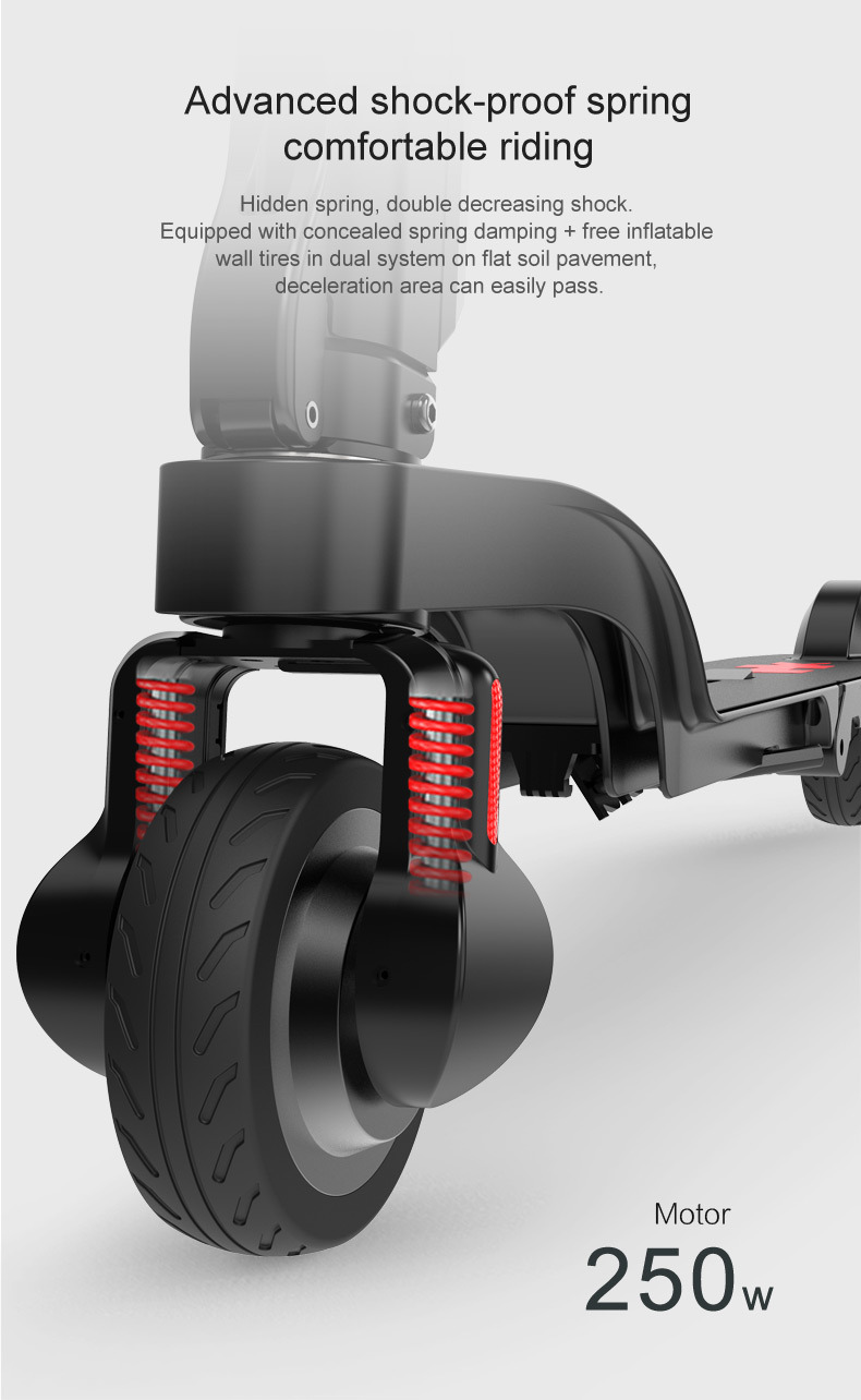 Dlpo Music Speaker Foldable Electric Scooter / Bluetooth APP 4-Fold Electric Scooter