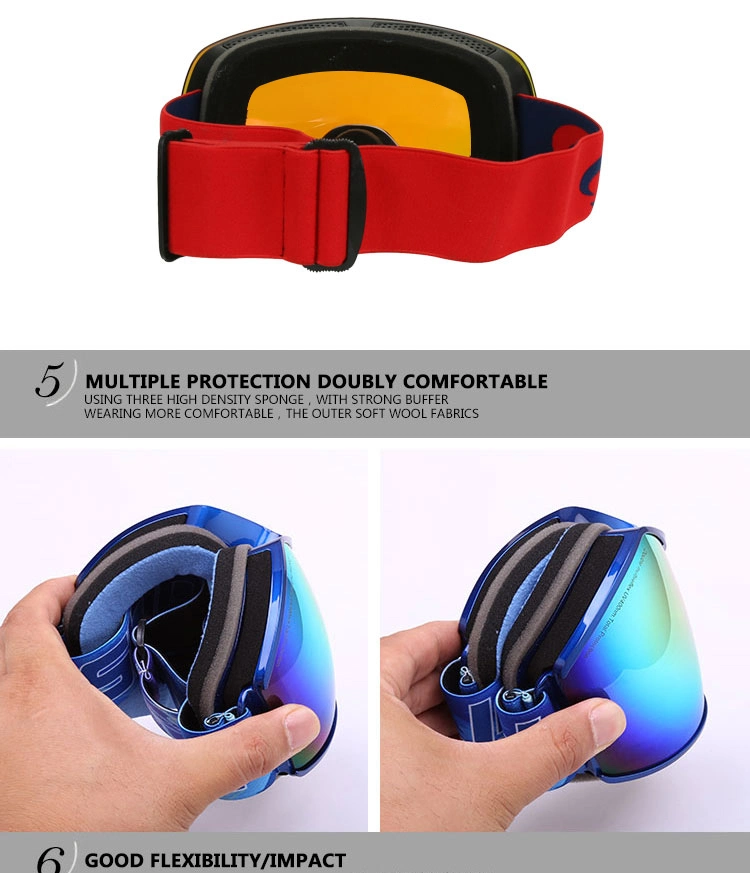 2020 New Super Magnet Adsorption OEM Goggles TPU Matte Color Frame Youngster Ski Goggles