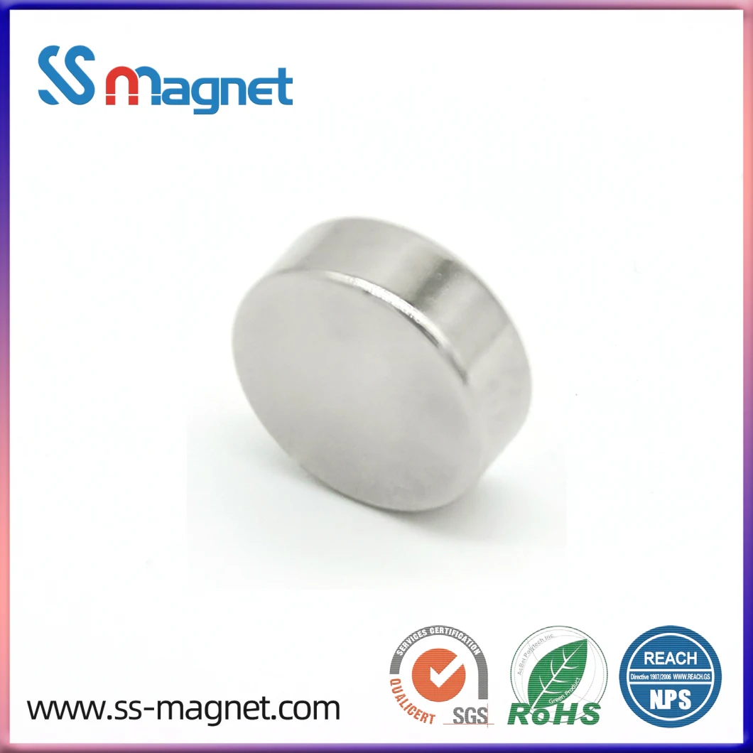 Disc Round Cylinder Permanent Neodymium NdFeB Strong Magnet with Nickel Coating