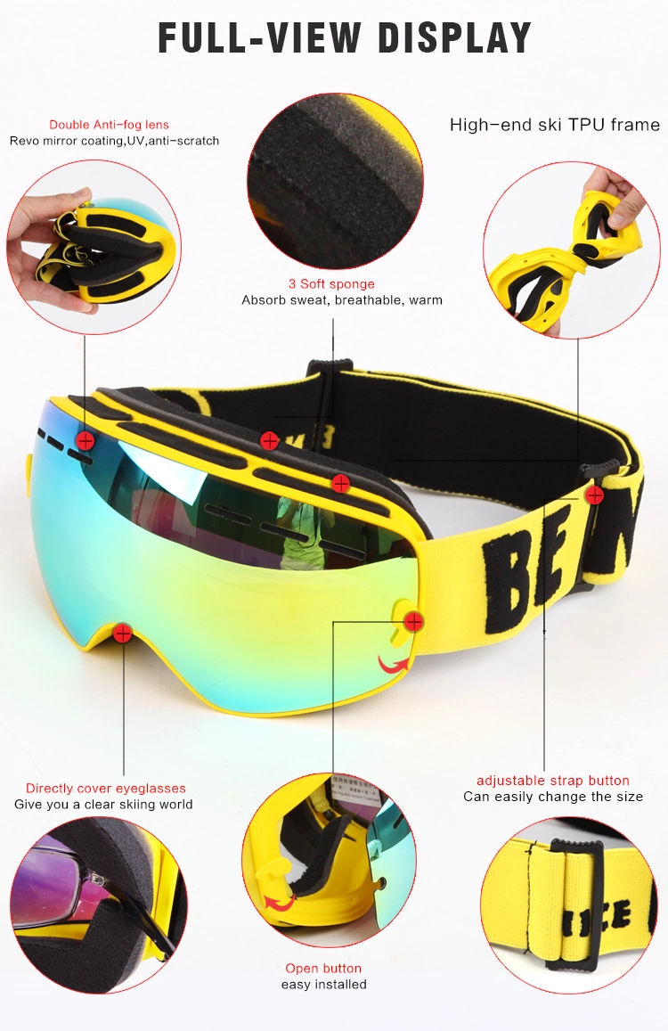 2020 New Super Magnet Adsorption OEM Goggles TPU Matte Color Frame Youngster Ski Goggles