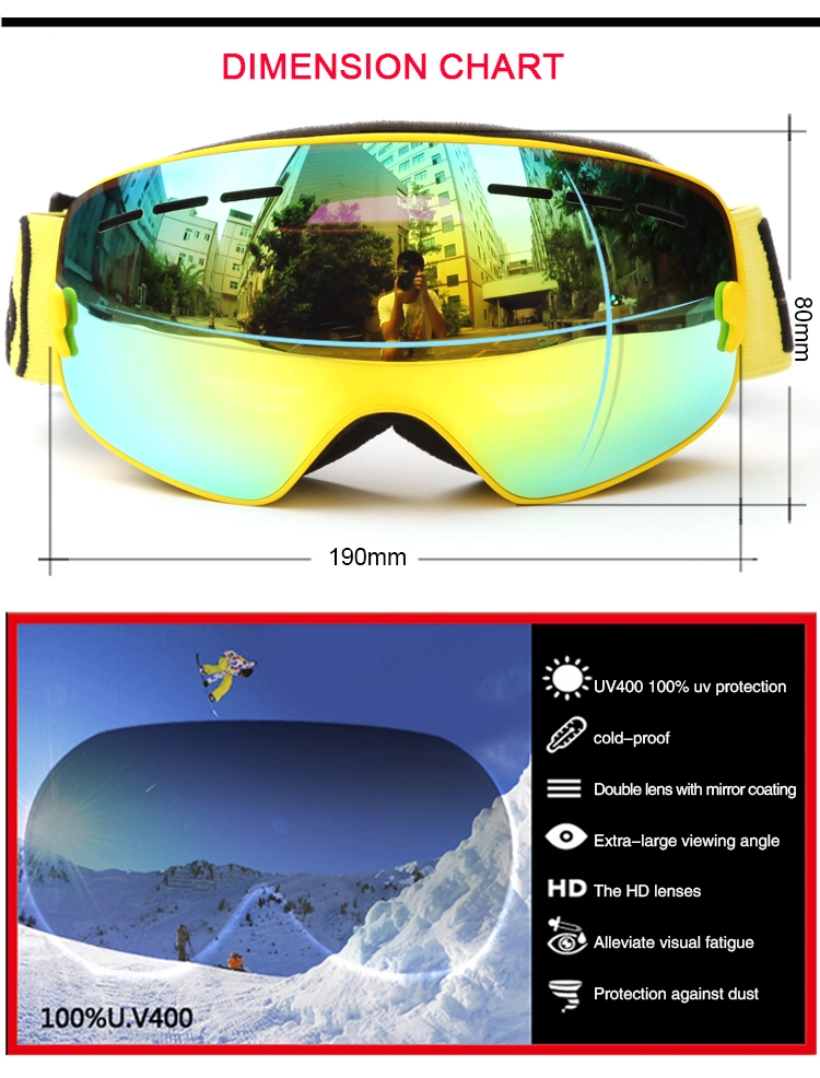 2020 New Super Magnet Adsorption OEM Goggles TPU Matte Color Frame Youngster Ski Goggles