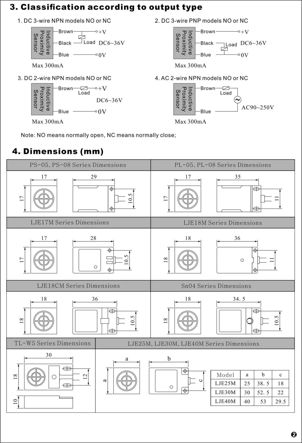 Lje30m-10n1 DC NPN 10mm Distance Square 30*30mm Inductive Proximity Sensor