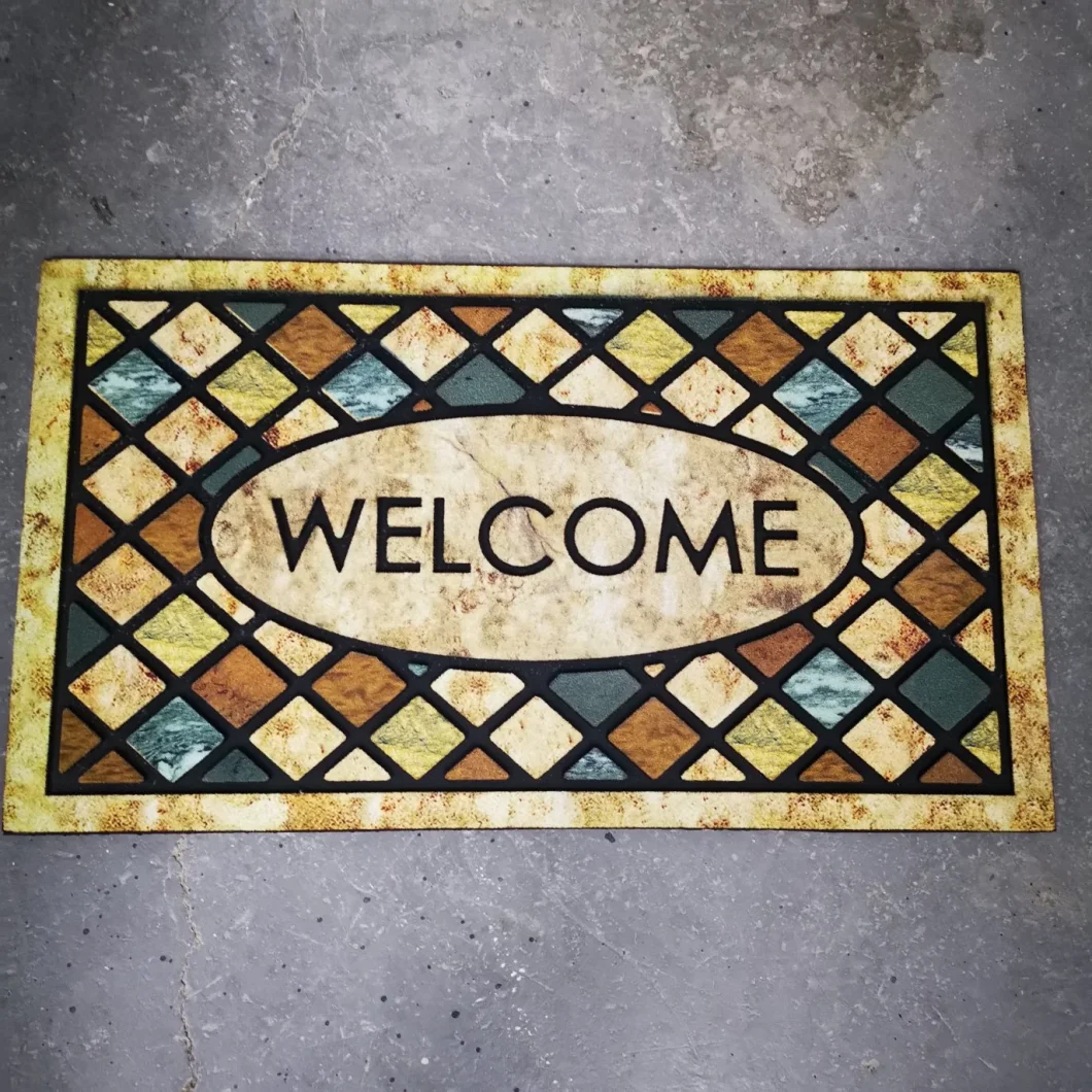 Welcome Home Door Mats with Flocking Rubber Mats for Entrance Door Mats