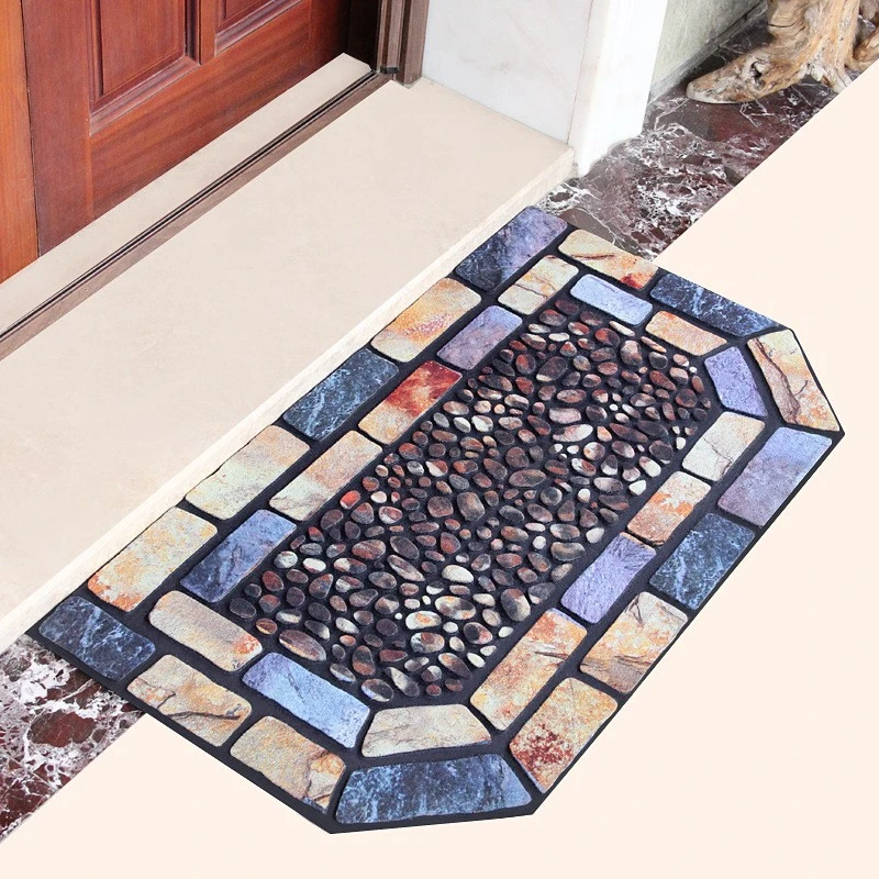 Welcome Home Door Mats with Flocking Rubber Mats for Entrance Door Mats