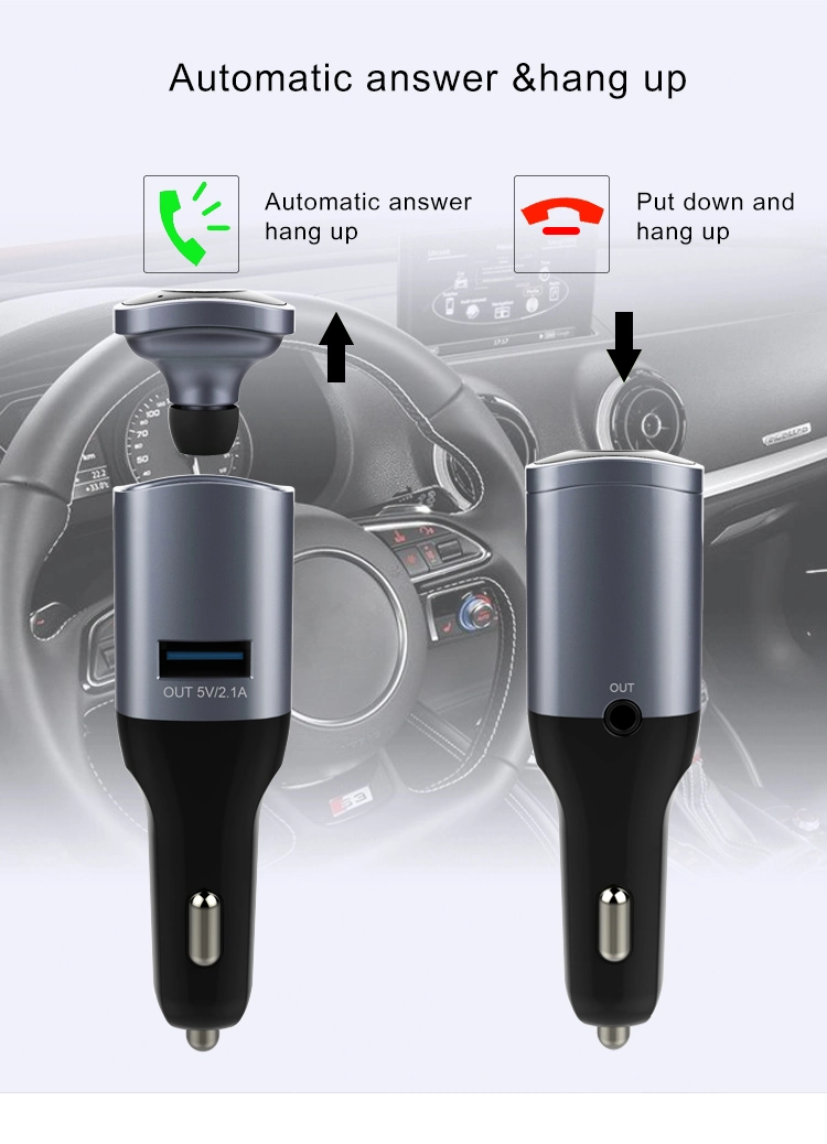 Earphone Support Bluetooth Car Charger Smart Phone Car Bluetooth FM Radio Transmitter for Car