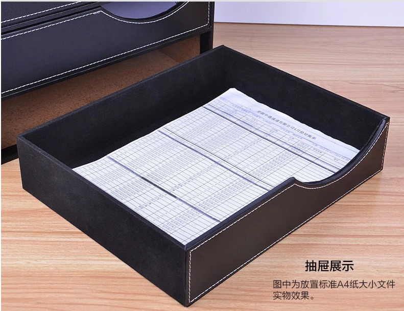 Custom Luxurious Leather Storage Box, Black Drawer Storage Box