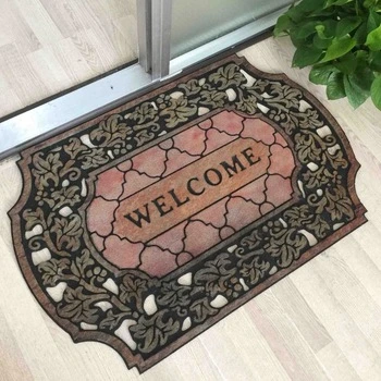 Welcome Home Door Mats with Flocking Rubber Mats for Entrance Door Mats