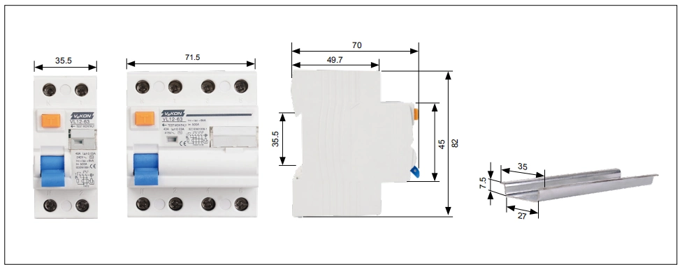 House Using 40 AMP 3p+N 30mA 100mA 300mA Circuit Breaker RCCB