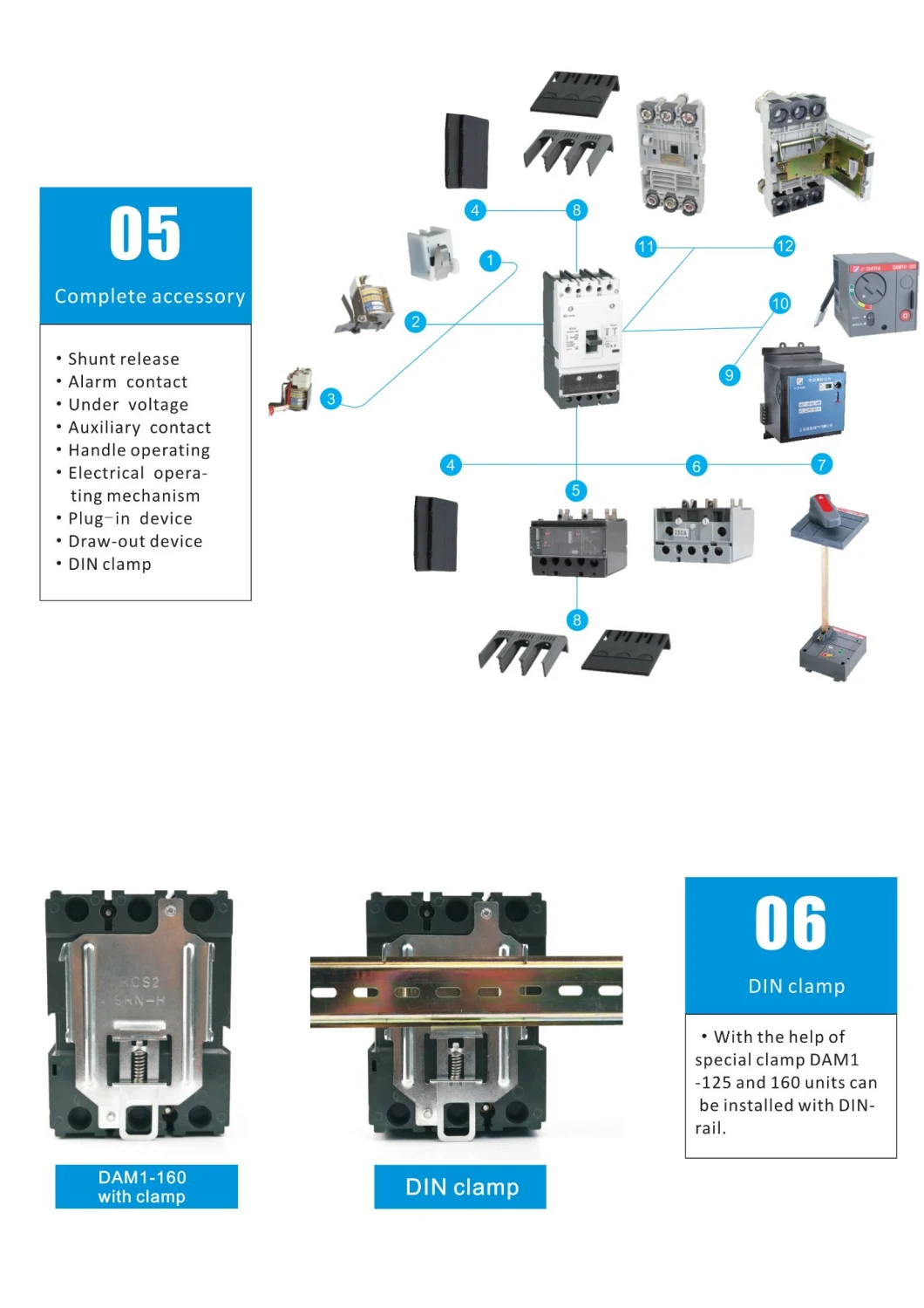 Intelligent Type MCCB Dam1-800 Electronic 3 Phase