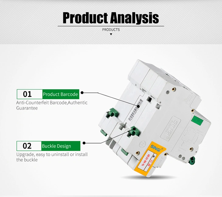 IEC1009 230/400V 50/60Hz 10ka 1p+N 2p 3p 3p+N 4p Residual MCB RCBO