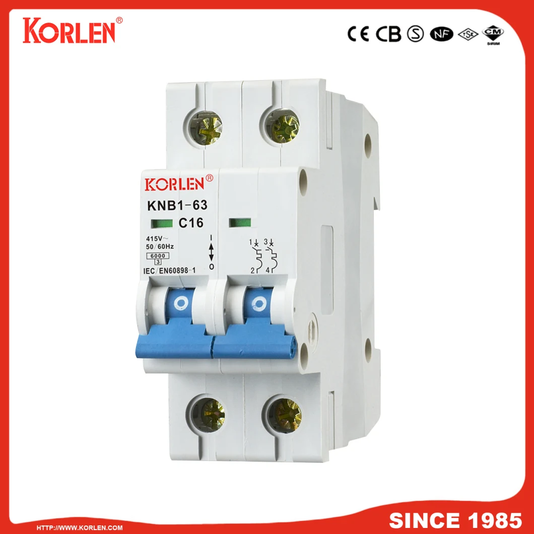 Miniature Circuit Breaker 6ka 16A CB Semko Knb1-63 1p