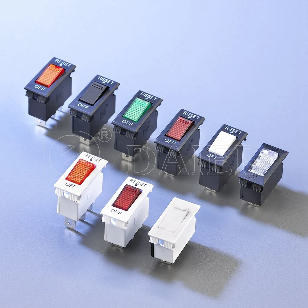 Double Pole LED 4 Pin Rocker Switch Mini Circuit Breaker