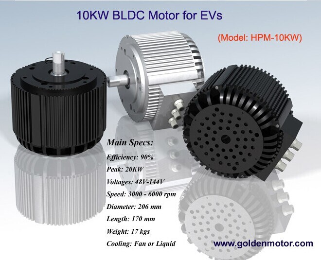 96V 20kw Electric Car Brushless DC Motor, Electric Motorcycle Motor