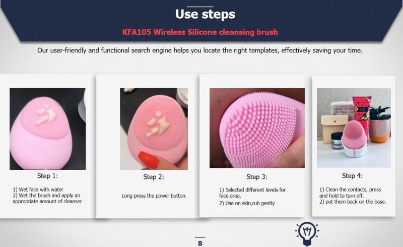 Ketrina Facial Cleansing Brush Heads Mini Electric Facial Cleansing Brush