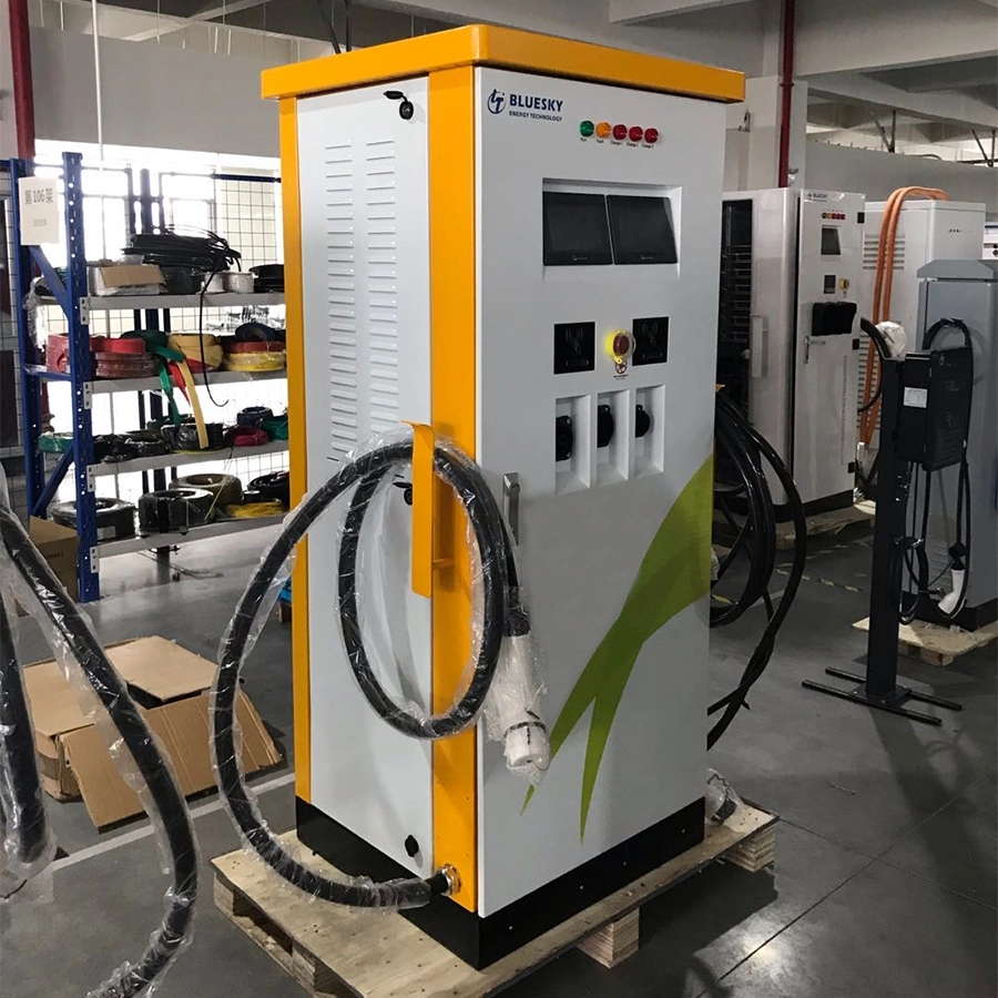 DC EV Charger CCS Type2+Chademo+AC Type 2 Integrated Charger 50kw+22kw for Electric Vehicle