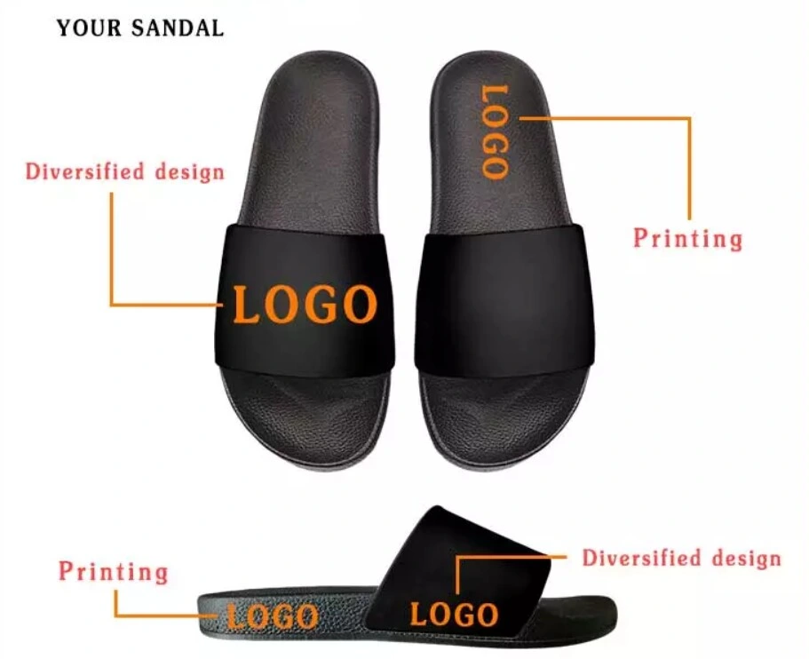 New Design Fashion Strap EVA Summer Sandals Man Logo Custom Fancy Slides Slippers with Nylon Buckle