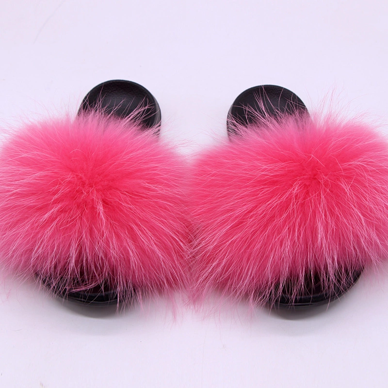 Luxury Fur Slides, Wholesale Flat Fur Slippers for Women and Ladies, High Quality Indoor Sandals