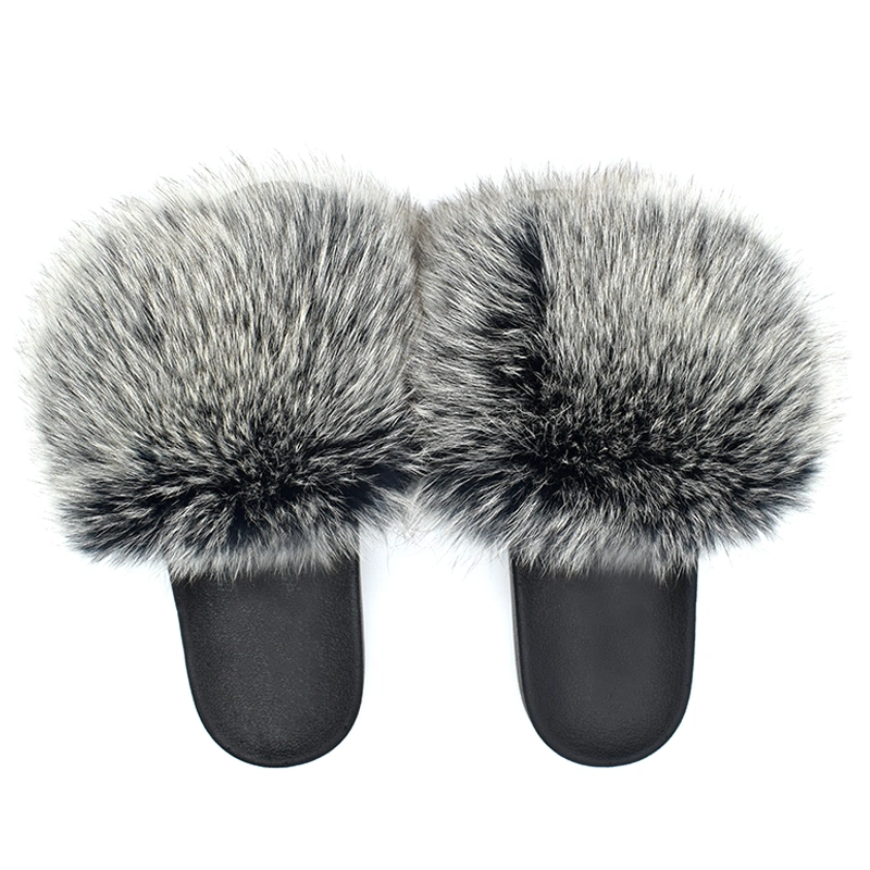 Wholesale Furry Fluffy Fur Slides Vendor Fur Slippers Sandals for Women