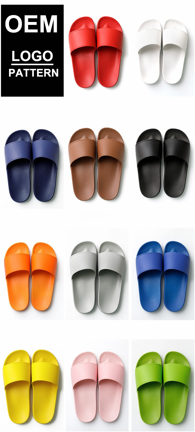 Women's Pink Slippers Female Flat Slides Sandals