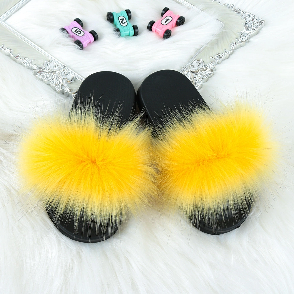 Kids Fur Slippers, Colorful Kids Sandals Shoe Fur Slippers, Cute Fur Slides Kid Shoe