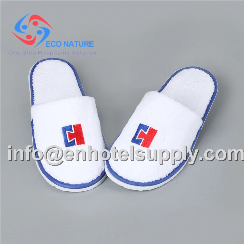 Kids Hotel Slippers Hotel Slipper Travel Logo Printed Opened Toe Coral Fleece Luxury Slippers for Hotels