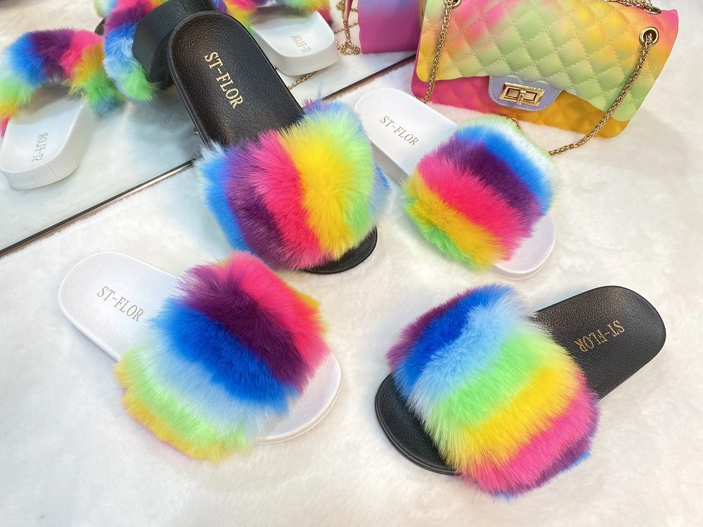 Wholesale Fur Slippers, Wholesale Fur Slides Sandals, Cheap Sale Women Slippers