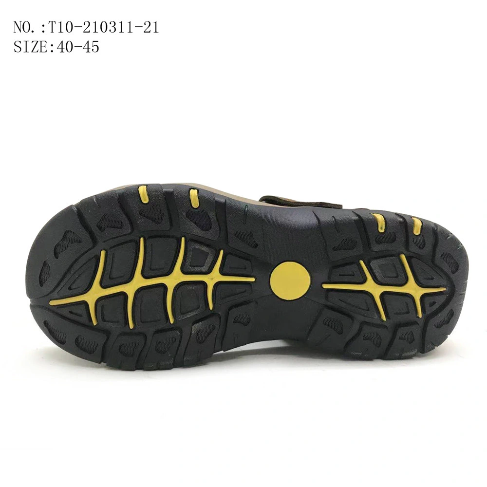 Good Quality Colorful Boys Men Leather Sandals Outdood Beach Slides Slippers (T10-210311-21)