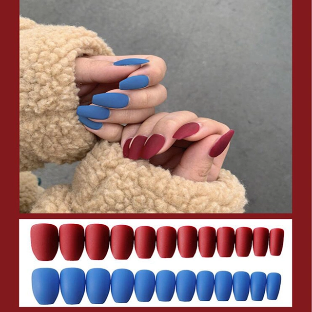 Frosted Ballet European and American Style Fashion Outstanding Blue and White Boxed 24 Waterproof Nail