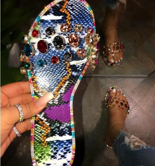 Rhinestone Slippers for Women, Womens Slides Footwear, Women Diamond Glitter Sandals