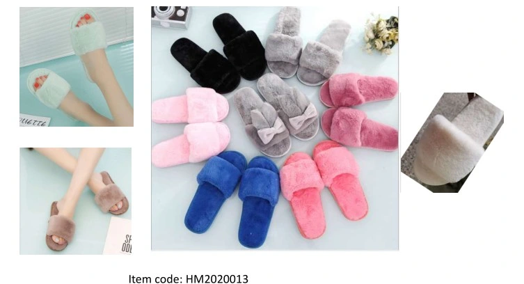 Womens Fuzzy Slippers Soft Plush Open Toe Faux Fur House Slide Sandals Indoor SPA Bedroom Flat Shoes with Elastic Strap