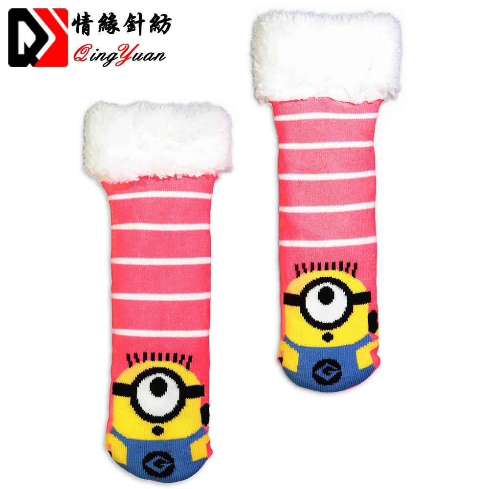 Custom 3D Cartoon Sherpa Fuzzy Socks Young Teens Indoor Slipper