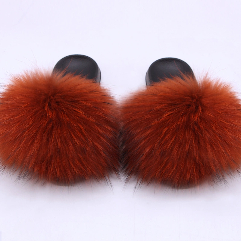 Luxury Fur Slides, Wholesale Flat Fur Slippers for Women and Ladies, High Quality Indoor Sandals