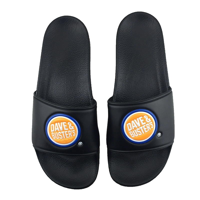 High Quality Plain Black Slides Slippers, Nice Embossing Design Mens Slides Slippers, Fashion Mens Slides Sandal Custom Logo