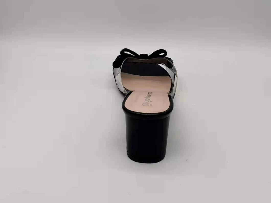 Stylish and Comfortable Black Bow Design Sexy Slippers Ladies Sandals