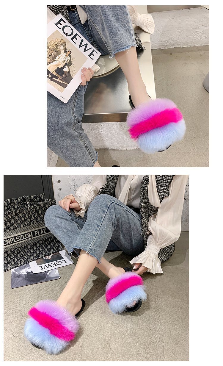 Wholesale Fashion Fur Filp-Flop, Flurry Fur Slippers, Cheap Women Slides Sandals