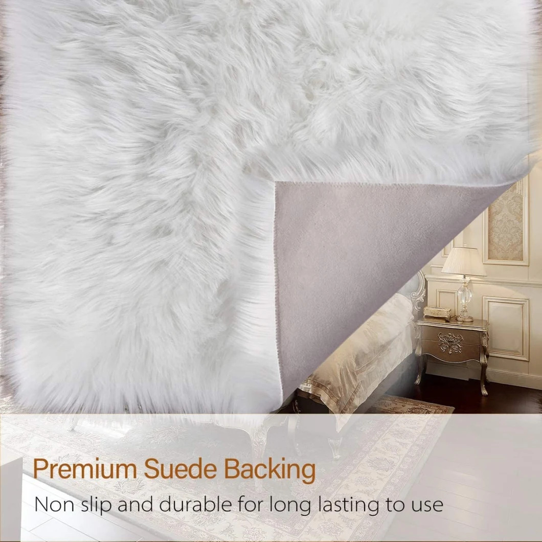 Bedroom Beside Occasion Soft Fluffy Faux Fur Sheepskin Plush Wool Rug