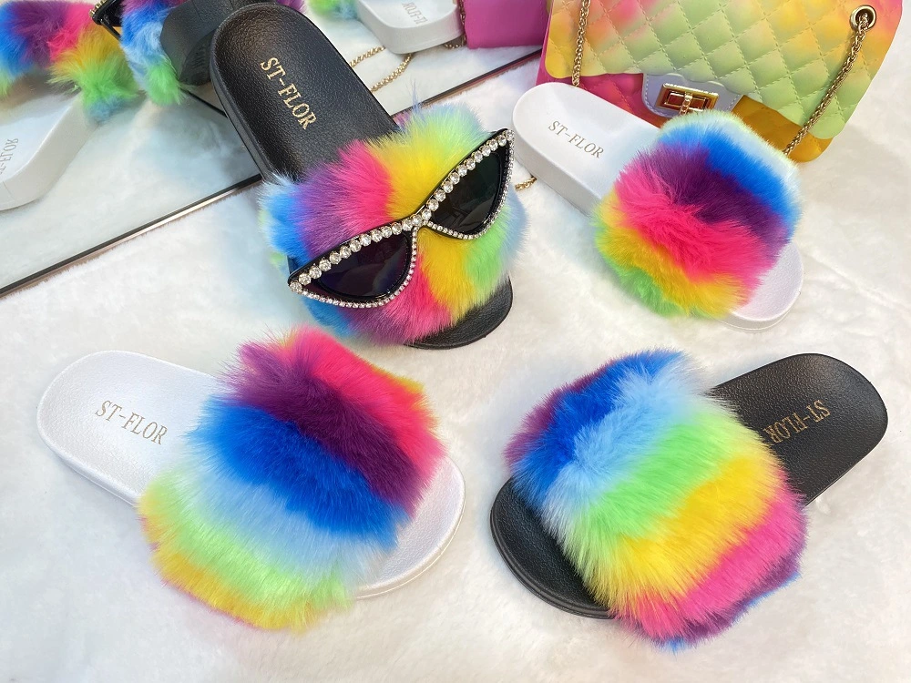 Wholesale Fur Slippers, Wholesale Fur Slides Sandals, Cheap Sale Women Slippers