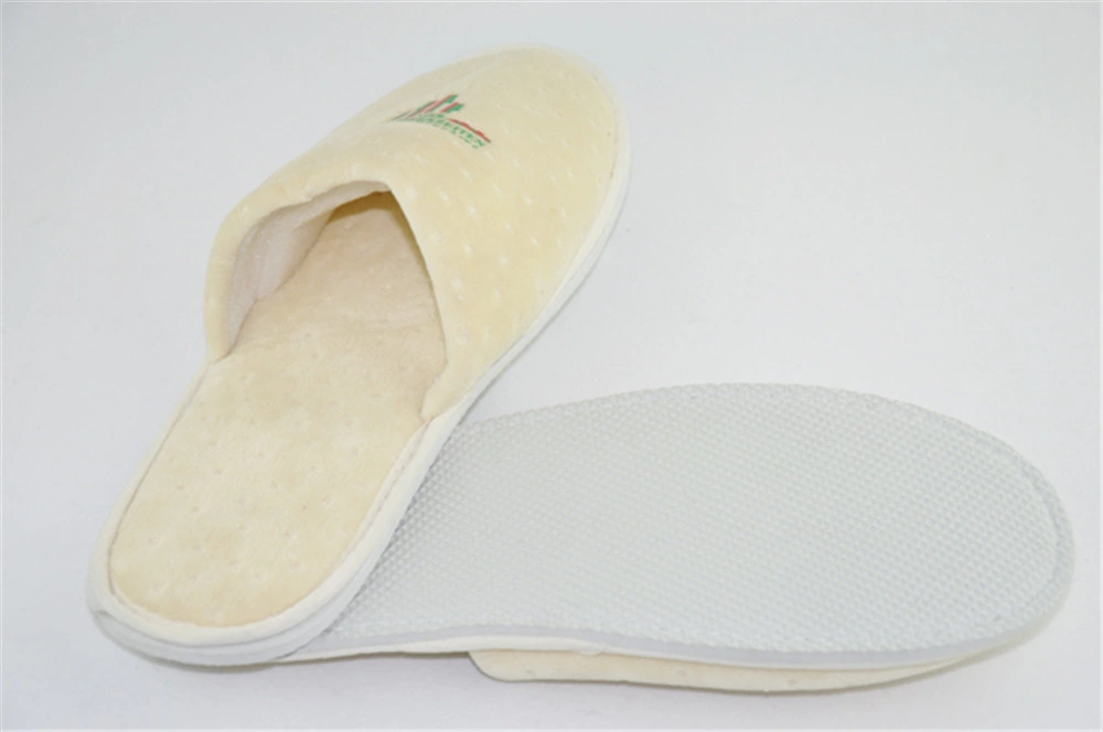 Poly Velour Close Toe Slippers